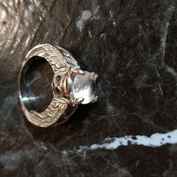 Skull wing silver ring size 10 - Picture 3 of 3
